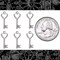 Antiqued Silver Plated Brass Heart Key Charms - Set of Six - XXX - S-C200